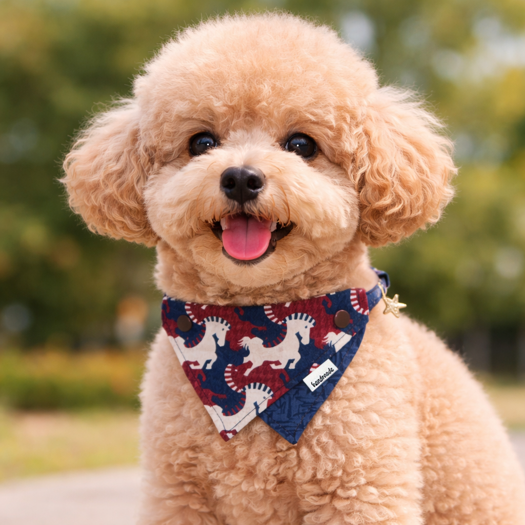 Old Money Style Pet Bandana Horse Print