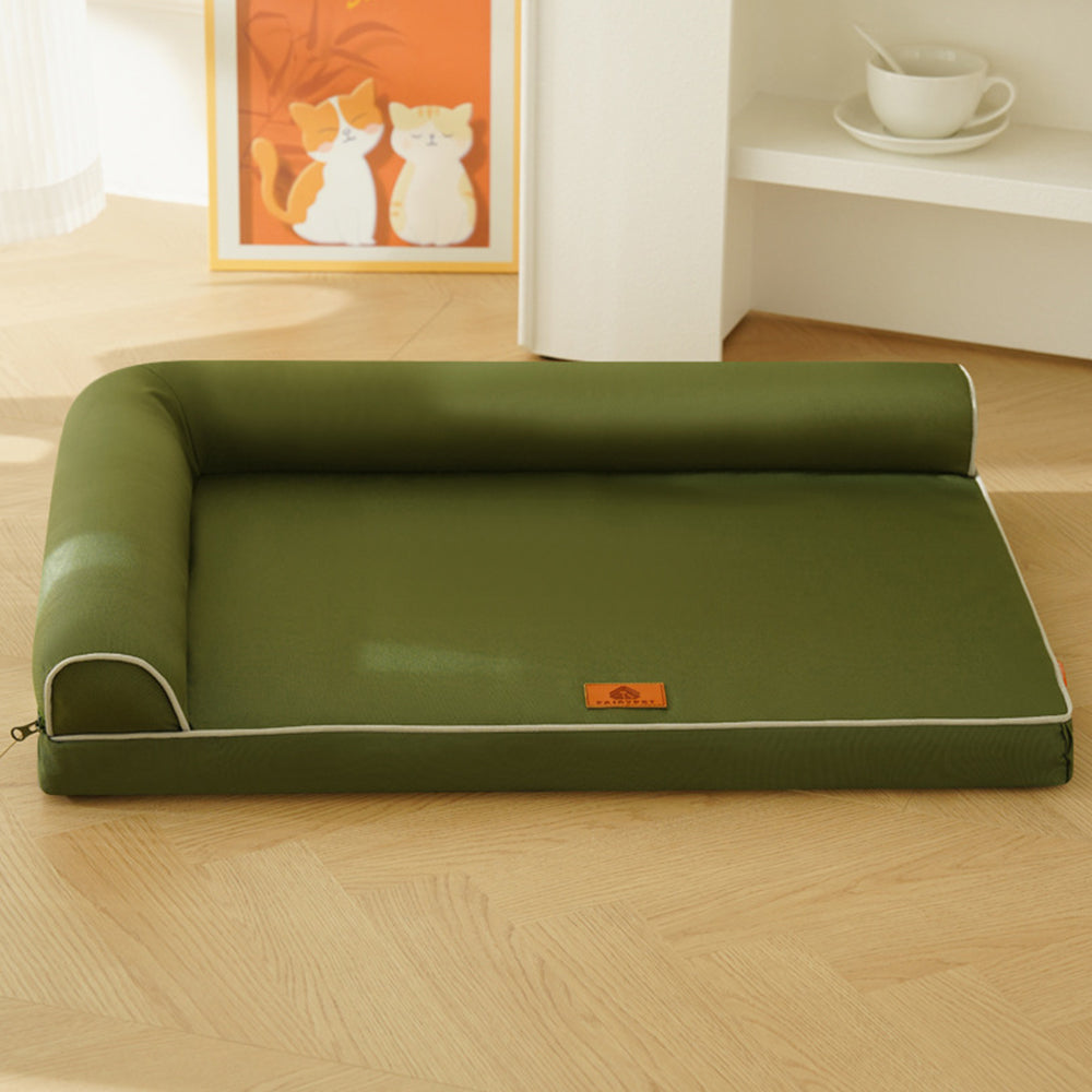 Washable L-Shaped Dog Sofa Bed for Large Dogs Waterproof All-Season Pet Bed