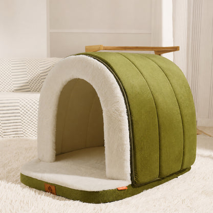 Warm Three-Sided Pet Bed for Cats and Dogs All-Season Sleeping Mat
