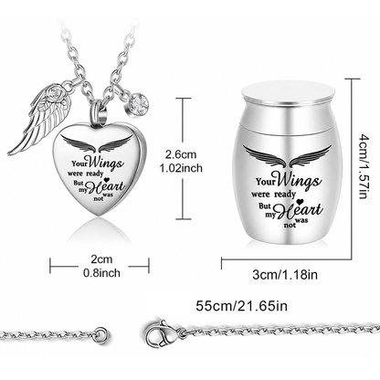 Pet memorial urn and pendant set