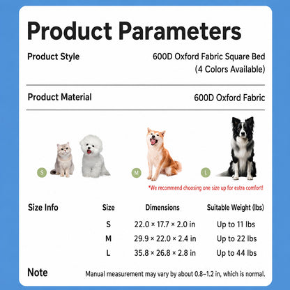 Lightweight Oxford Fabric Pet Bed - Breathable Summer Pet Mat