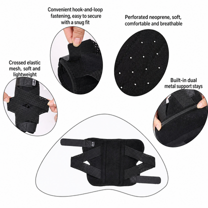 Dog leg brace detail features