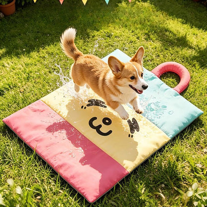 Pet cooling mat lifestyle and splash demo