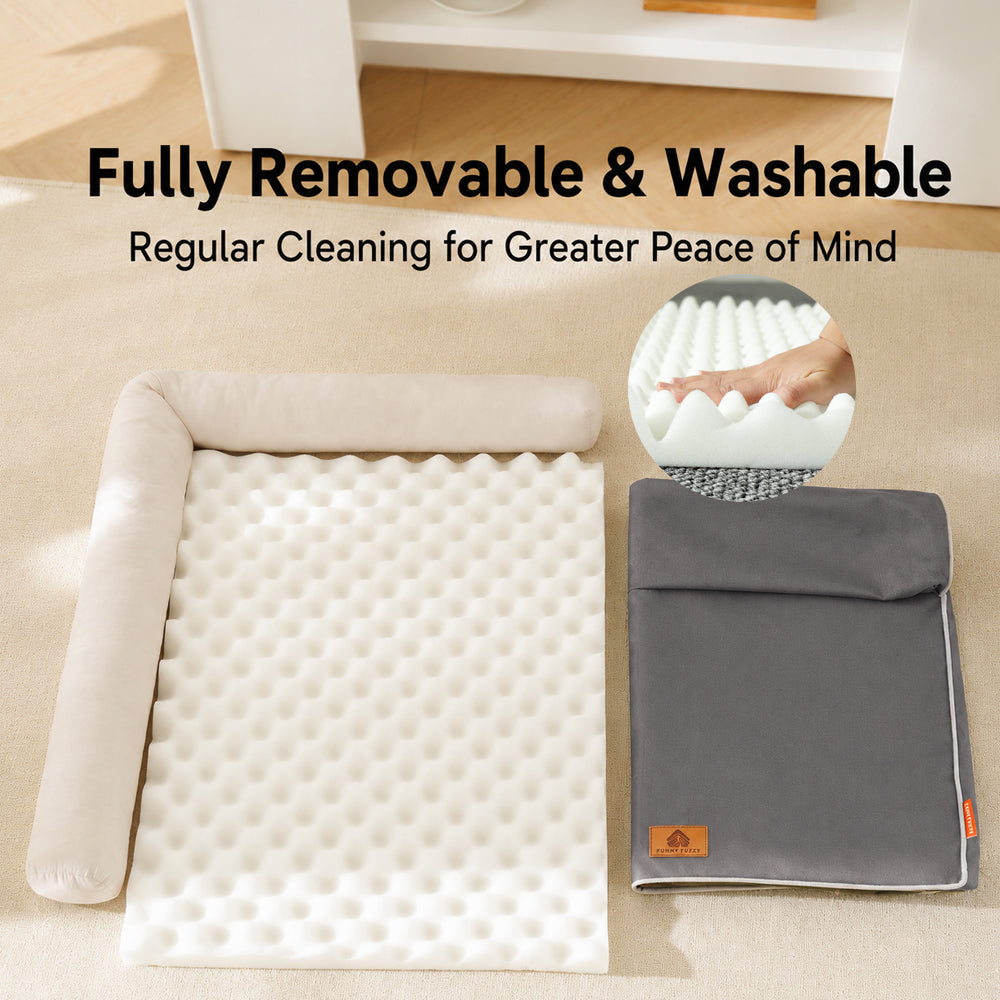 Washable L-Shaped Dog Sofa Bed for Large Dogs Waterproof All-Season Pet Bed