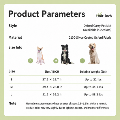 Product parameters and size guide