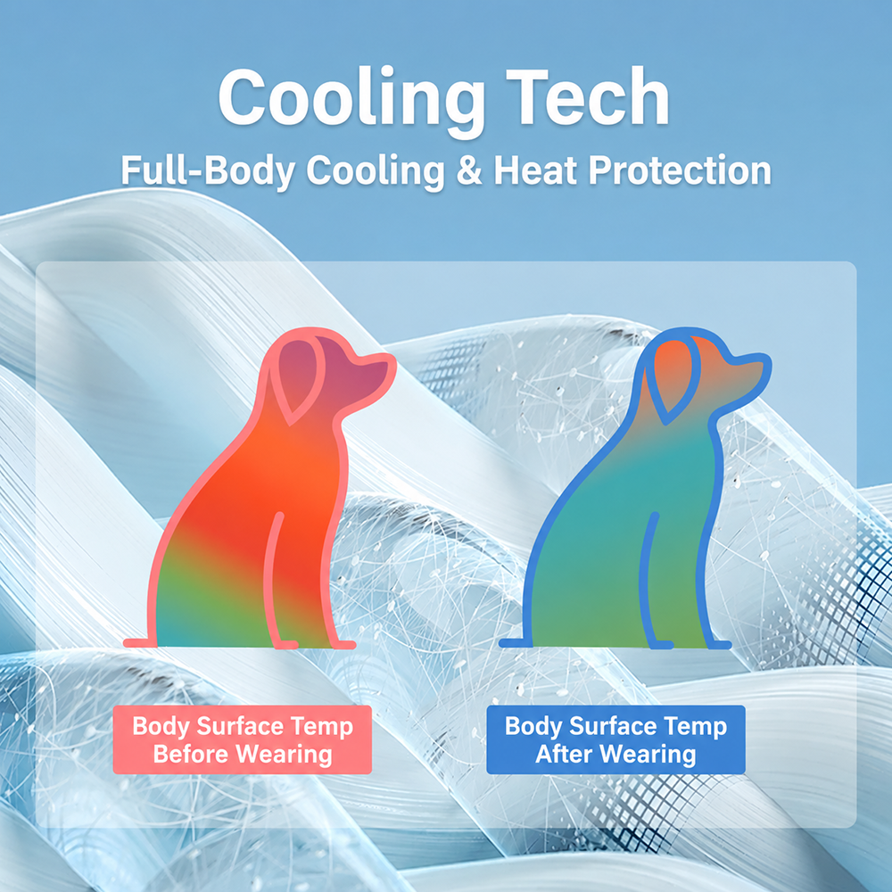 Pet cooling technology illustration