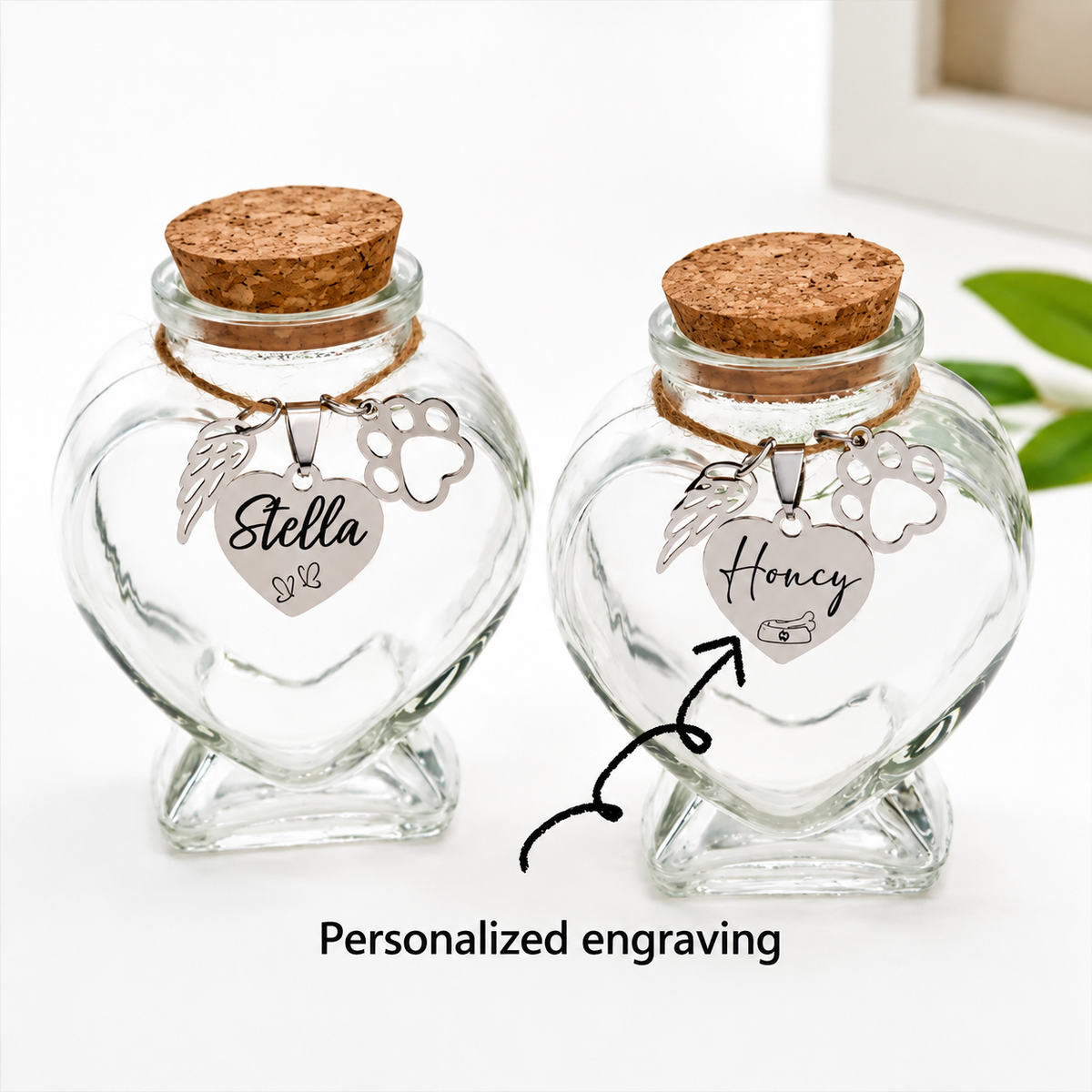 Personalized engraving pet memorial jars