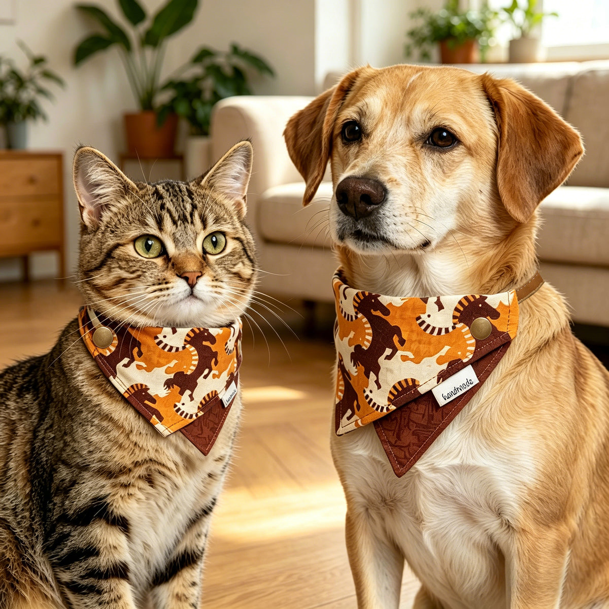Old Money Style Pet Bandana  Horse Print