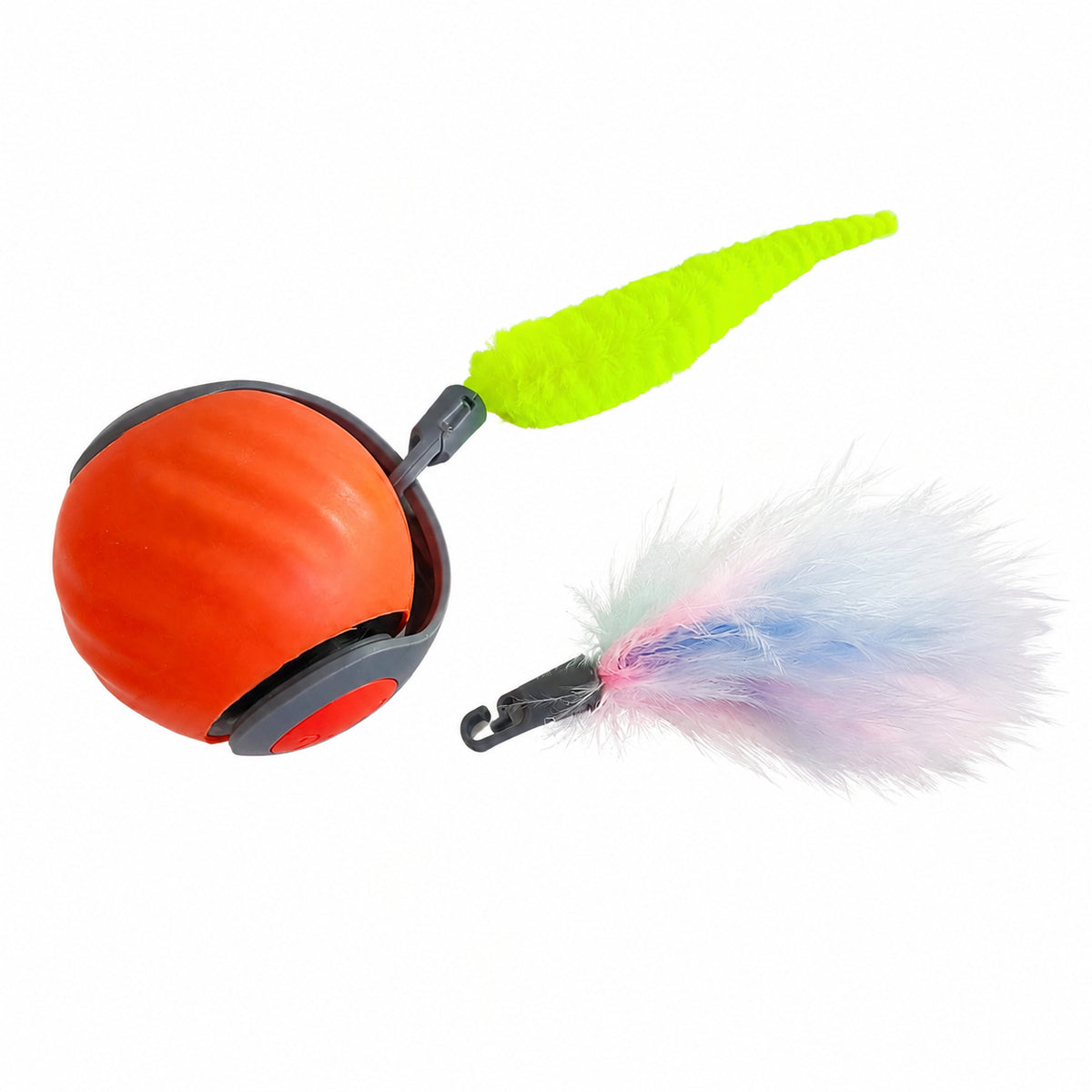 Interactive Cat Ball Toy Self Rolling Ball with Tail Anti-Scratch for Bored Indoor Cat Chasing Obstacle Avoidance Smart Cat Toy