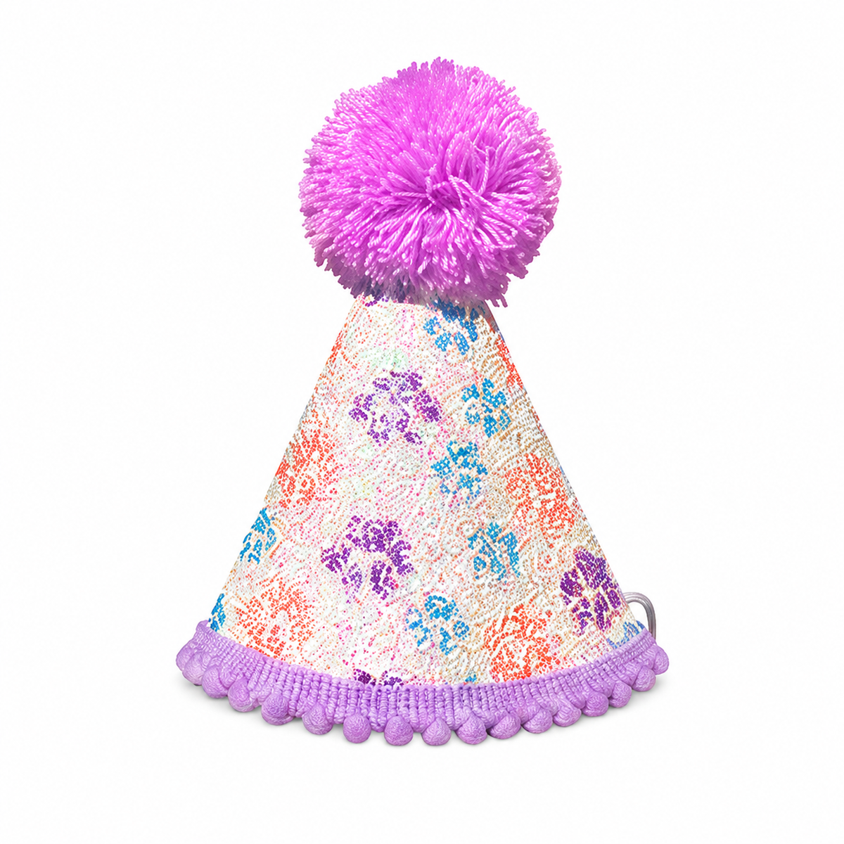 Pet birthday pom pom party hat