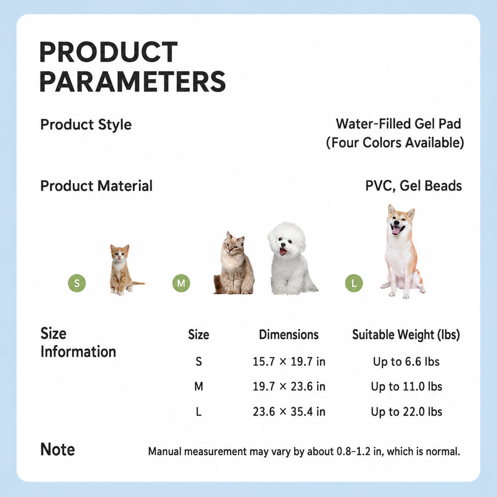 Cooling Pet Mat for Dogs and Cats Summer Gel Ice Pad