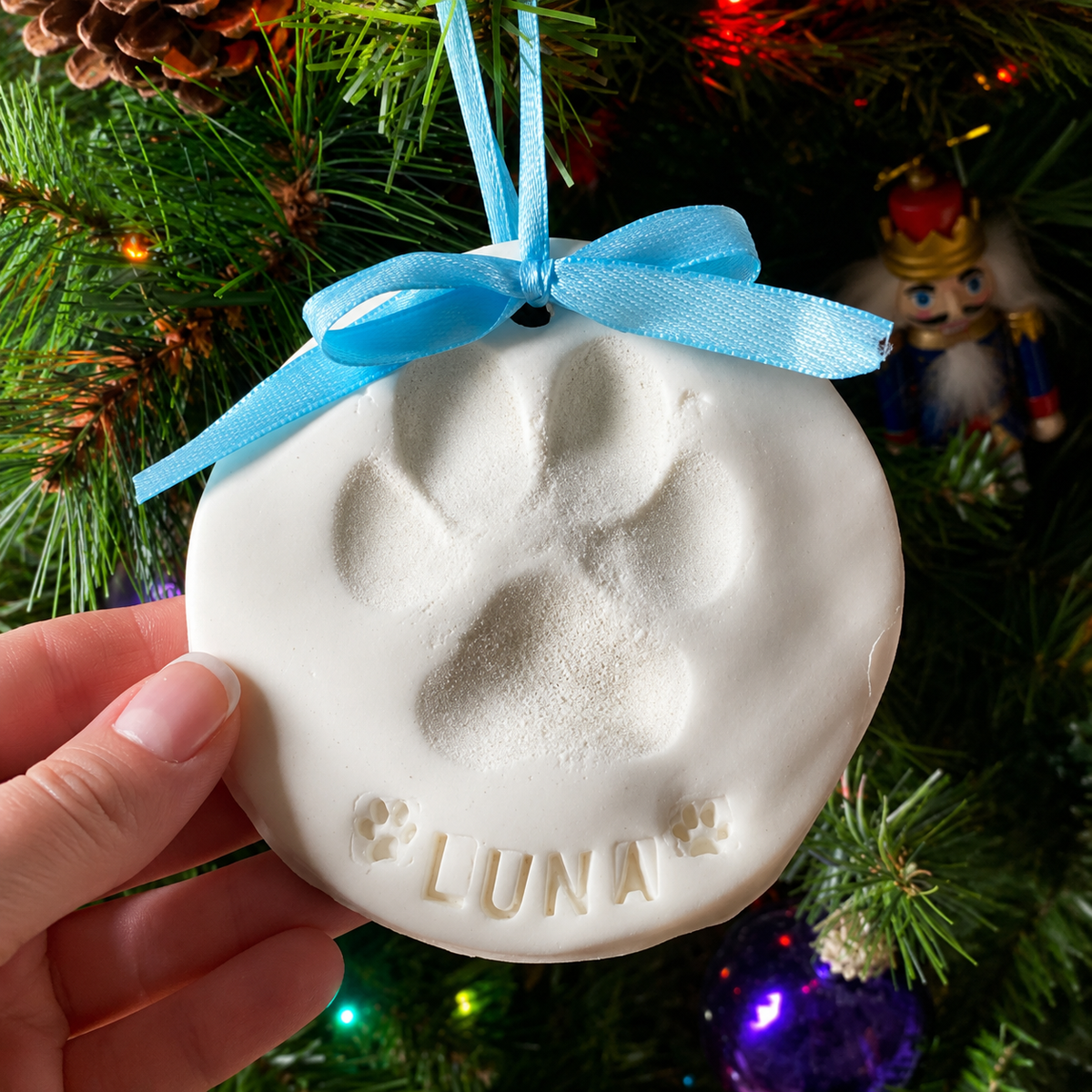 Personalized yellow paw print keepsake