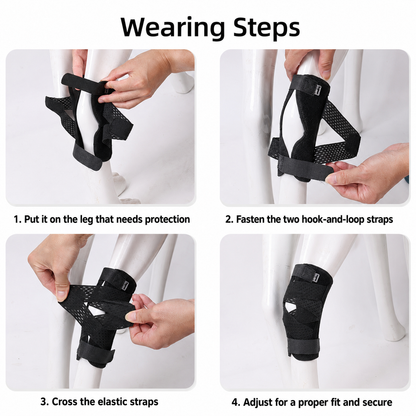 Dog leg brace wearing steps