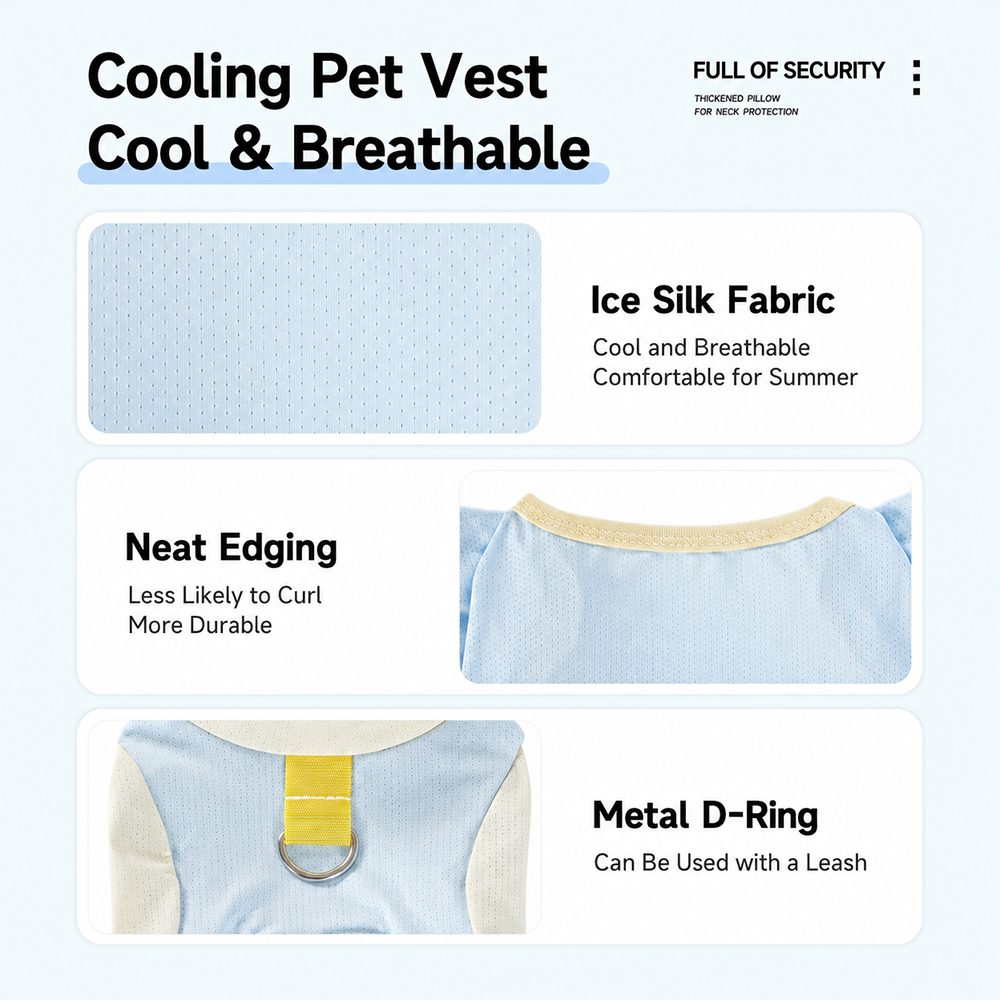 Ice silk fabric edging and metal D-ring details