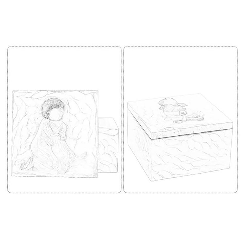Pet Memorial Urn Box - Resin Dog or Cat Keepsake Ashes Storage
