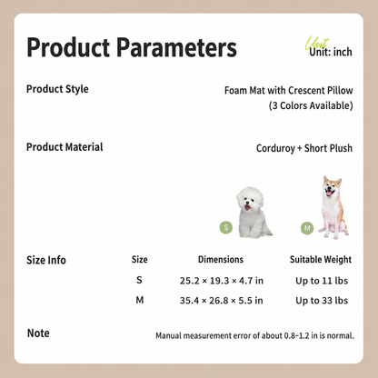 Product parameters and size guide