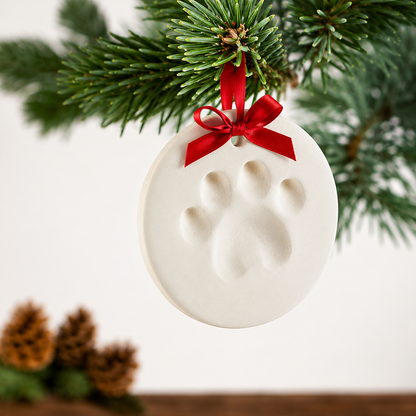 Personalized red paw print keepsake