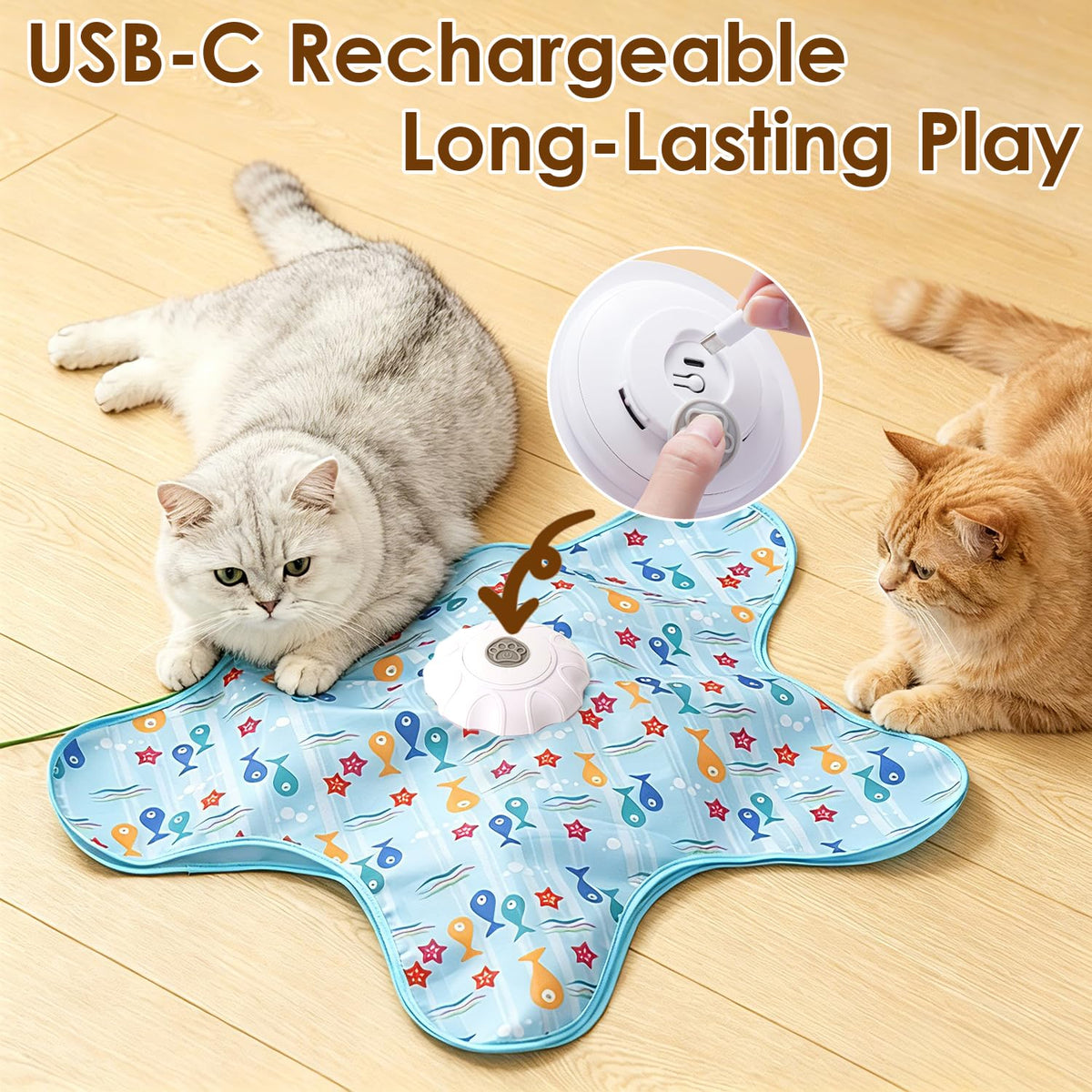 Electric Cat Turntable Pet Toy, Self-Entertainment Boredom Relief Gadgetwith Auto Start/Stop Function, Intelligent Cat Teaser with Butterfly Motionfor Exercise, Suitable as a Gift for Global Holidays
