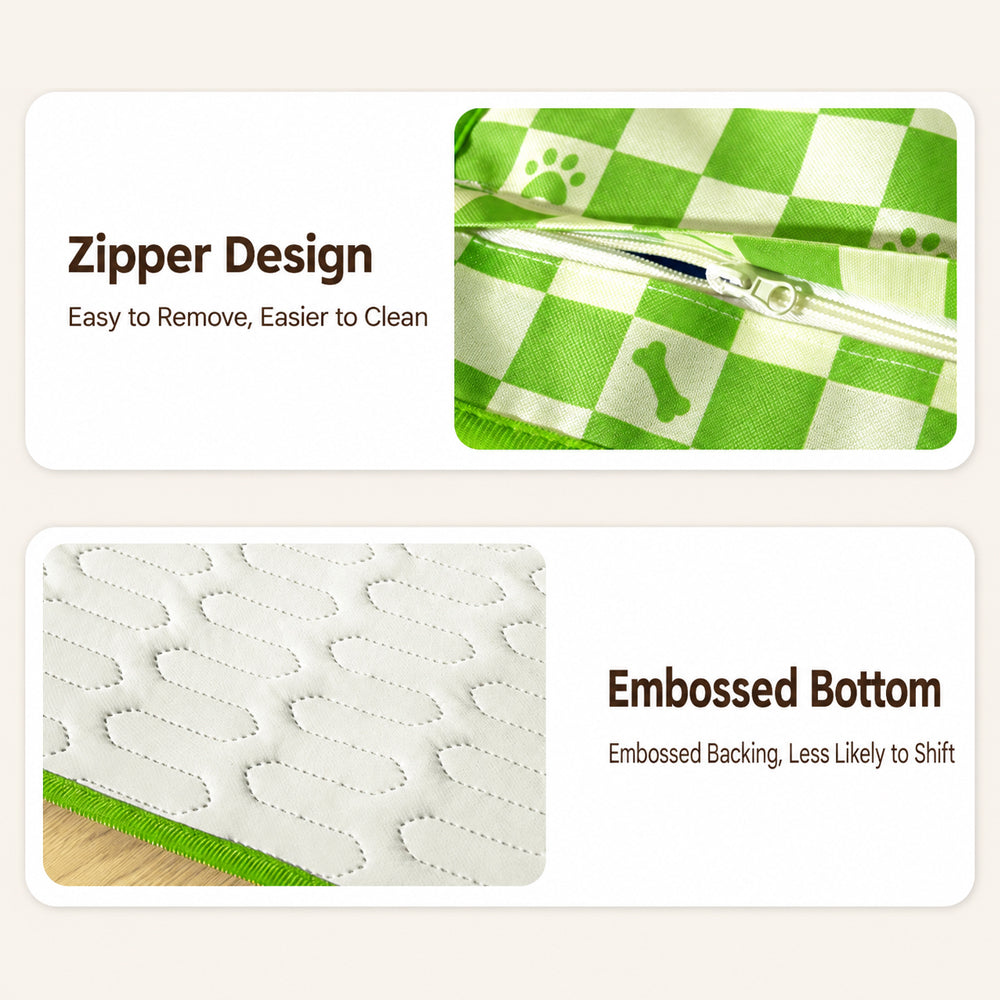 Checkered Pet Cooling Gel Mat - Durable Oxford Dog Pad