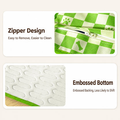 Checkered Pet Cooling Gel Mat - Durable Oxford Dog Pad