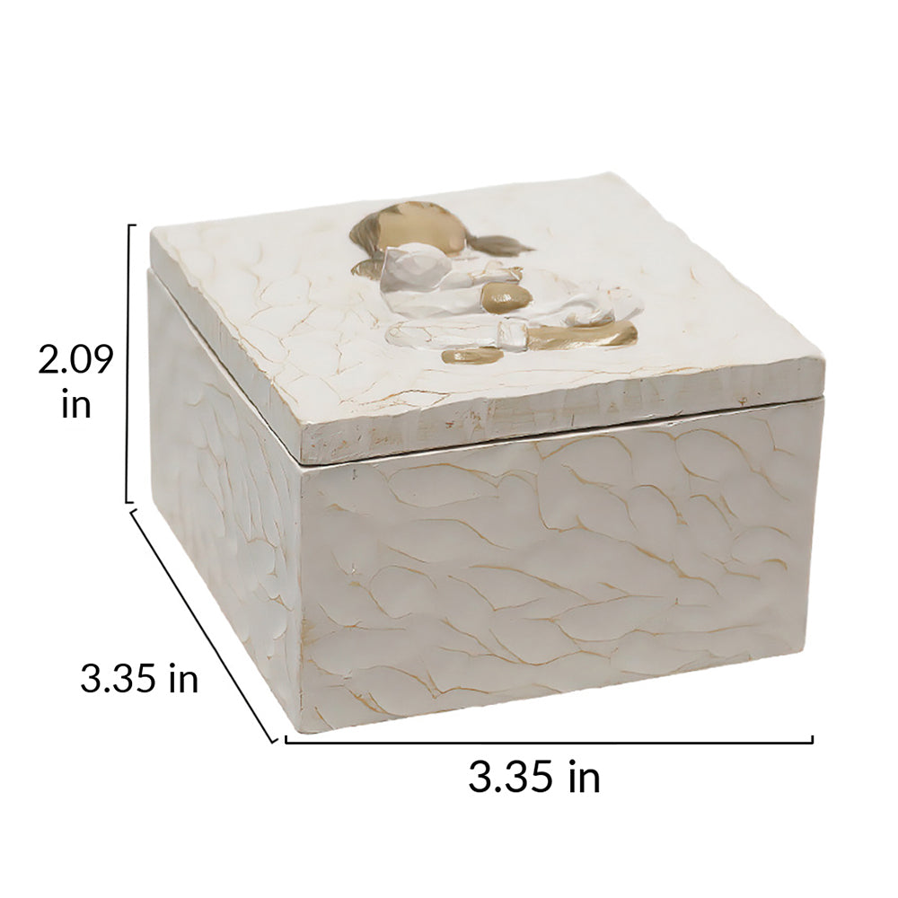Pet Memorial Urn Box - Resin Dog or Cat Keepsake Ashes Storage