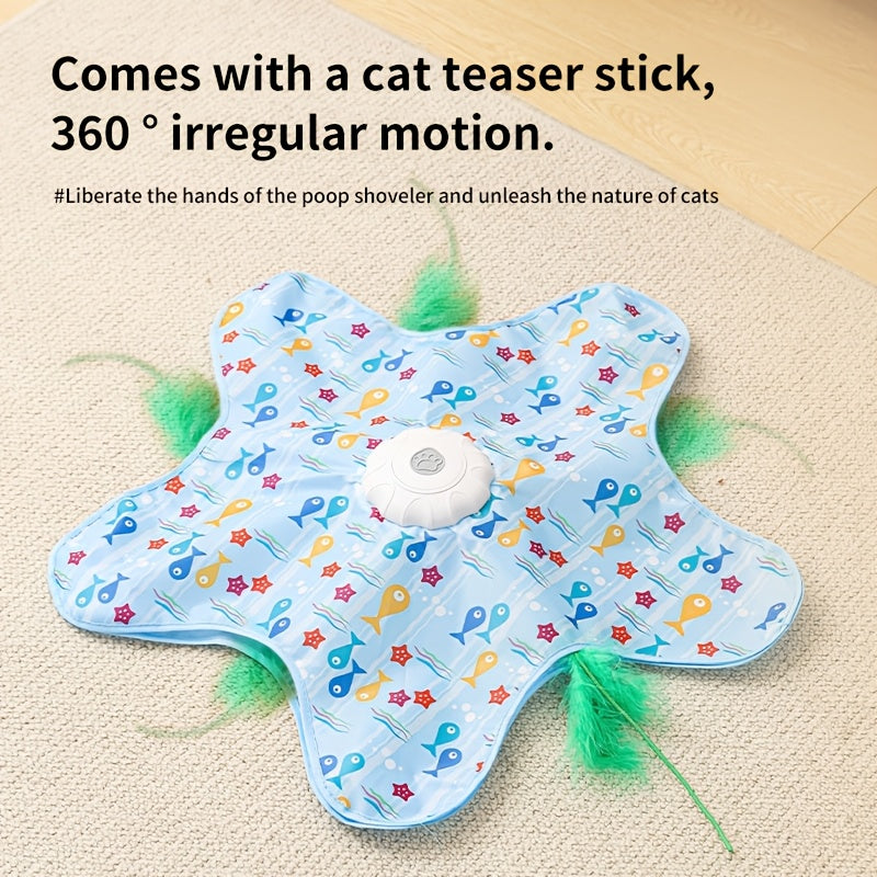 Electric Cat Turntable Pet Toy, Self-Entertainment Boredom Relief Gadgetwith Auto Start/Stop Function, Intelligent Cat Teaser with Butterfly Motionfor Exercise, Suitable as a Gift for Global Holidays