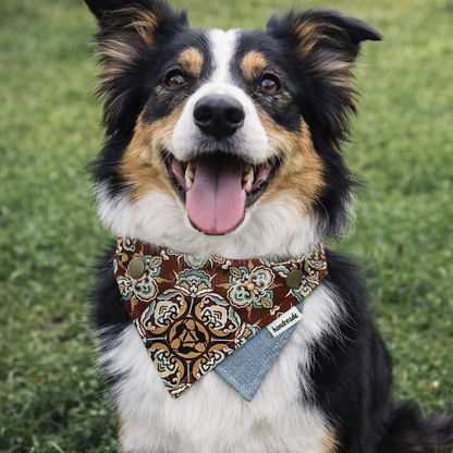 Flower Print Pet Bandana Collar Soft Cotton Scarf for Cats and Dogs