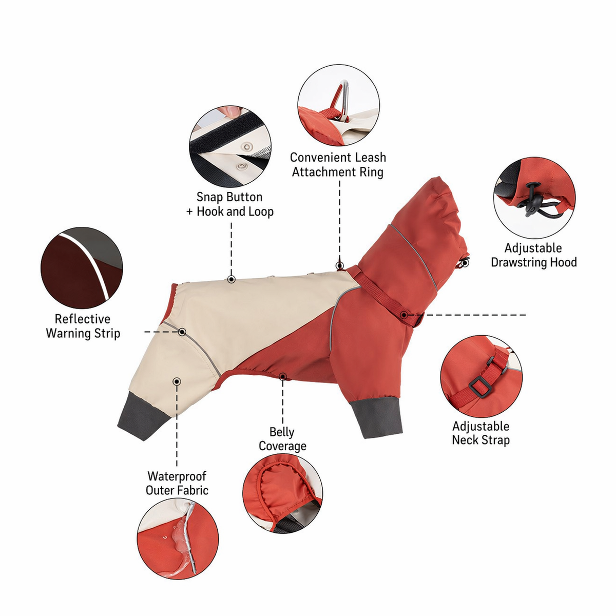 Four Leg Dog Raincoat Waterproof  Pet Jacket