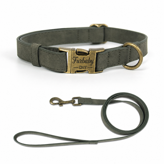 DIY Vintage Frosted Leather Pet Collar