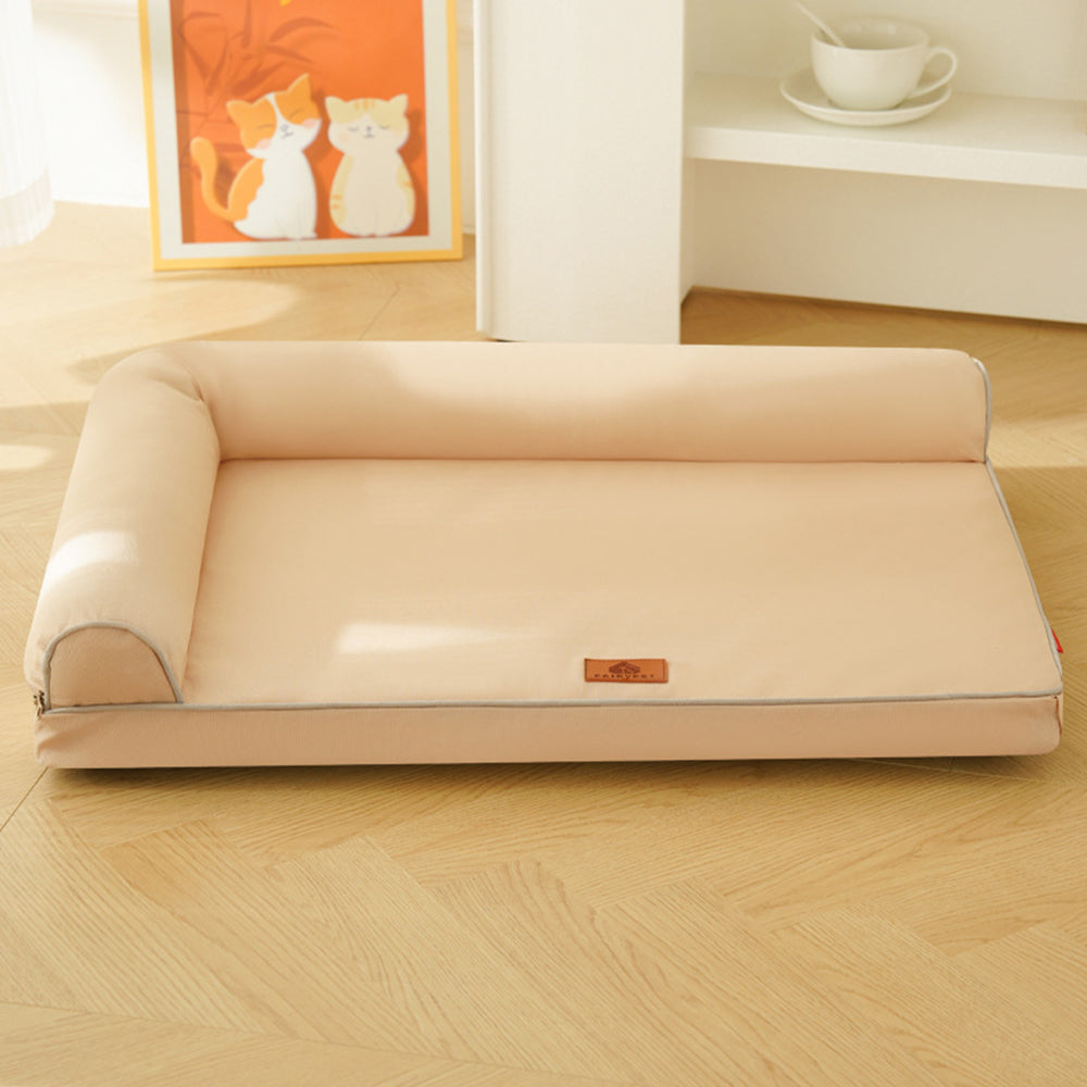 Washable L-Shaped Dog Sofa Bed for Large Dogs Waterproof All-Season Pet Bed