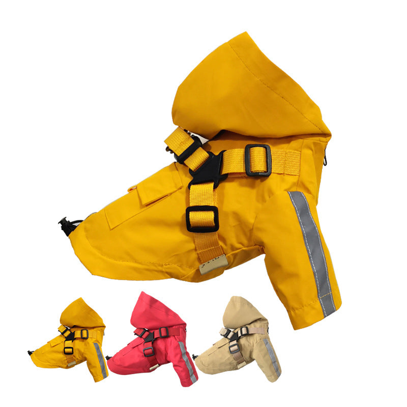 Waterproof Dog Raincoat with Built-in Harness