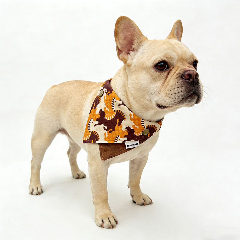 Old Money Style Pet Bandana  Horse Print