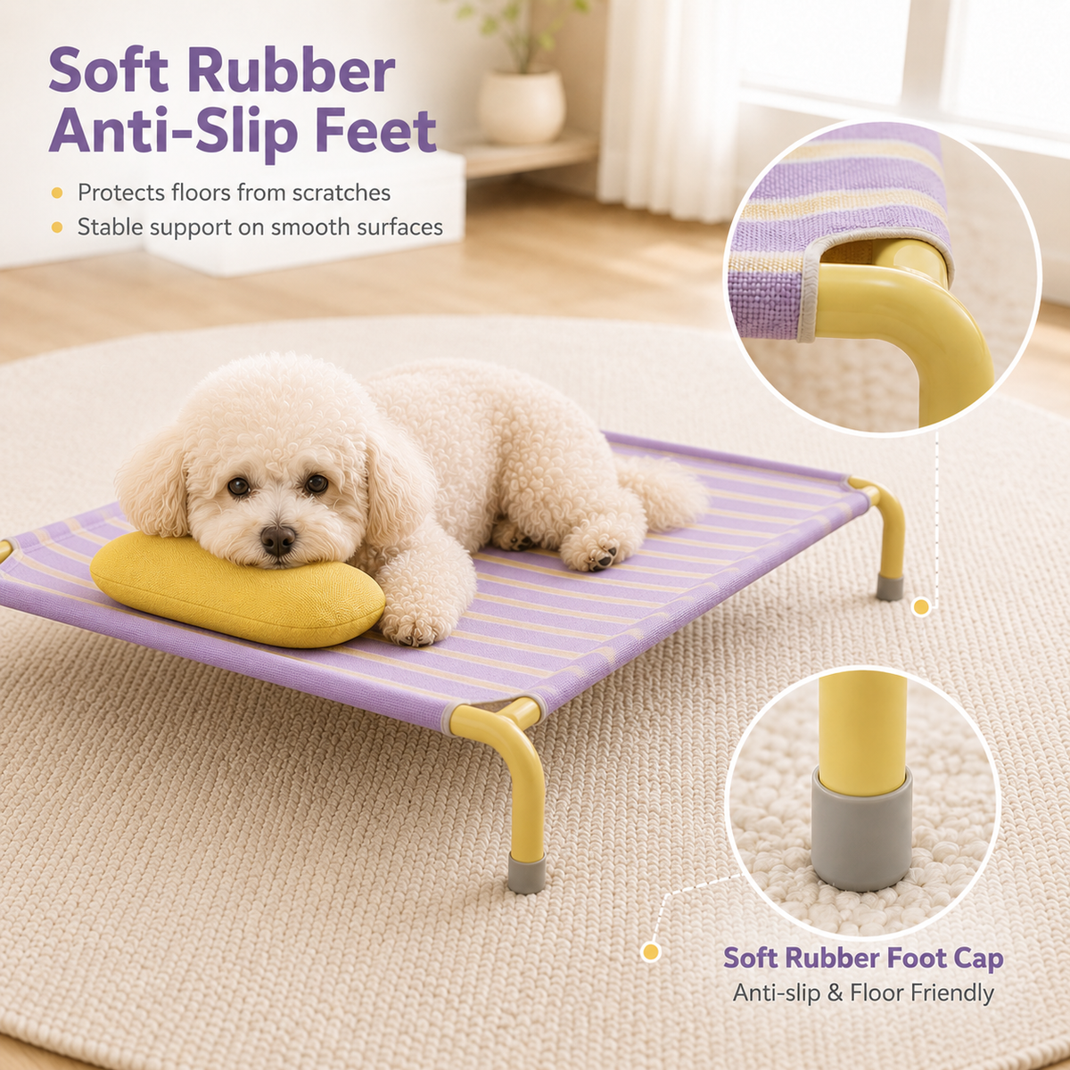 Cooling Elevated Dog Bed for Small Dogs, Breathable Mesh Raised Pet Cot, Lightweight Indoor Outdoor Puppy Bed