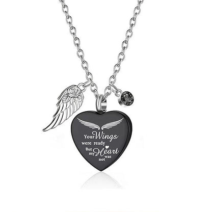 Black pet memorial pendant necklace