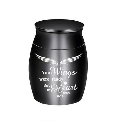 Black pet memorial ashes urn