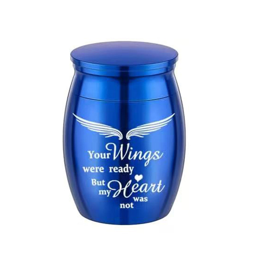 Blue pet memorial ashes urn