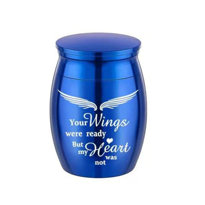 Blue pet memorial ashes urn