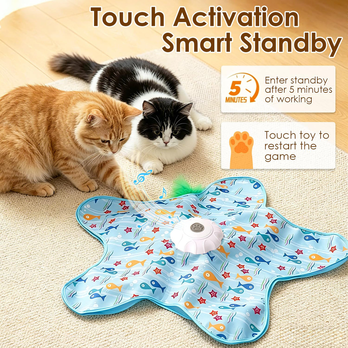 Electric Cat Turntable Pet Toy, Self-Entertainment Boredom Relief Gadgetwith Auto Start/Stop Function, Intelligent Cat Teaser with Butterfly Motionfor Exercise, Suitable as a Gift for Global Holidays