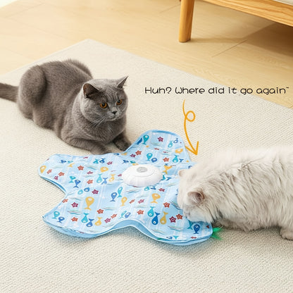Electric Cat Turntable Pet Toy, Self-Entertainment Boredom Relief Gadgetwith Auto Start/Stop Function, Intelligent Cat Teaser with Butterfly Motionfor Exercise, Suitable as a Gift for Global Holidays