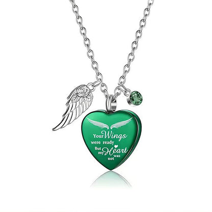 Green pet memorial pendant necklace