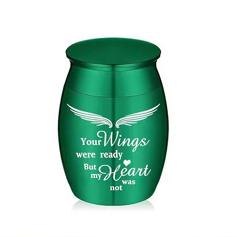 Green pet memorial ashes urn