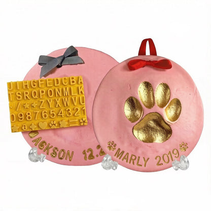 Pink pet paw print clay keepsake kit