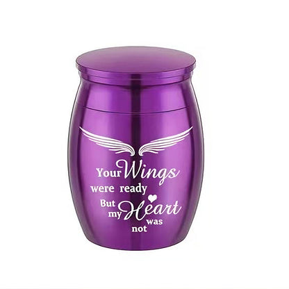 Purple pet memorial ashes urn