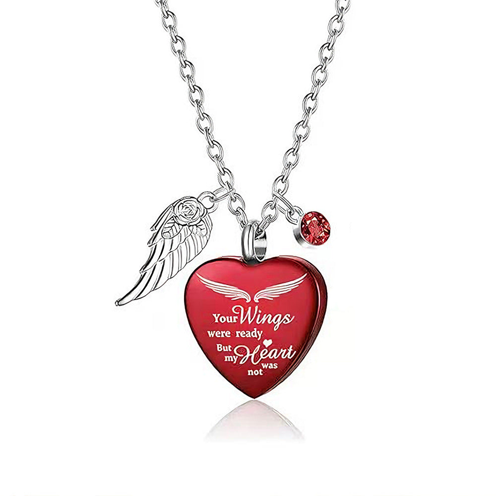 Red pet memorial pendant necklace