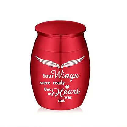Red pet memorial ashes urn