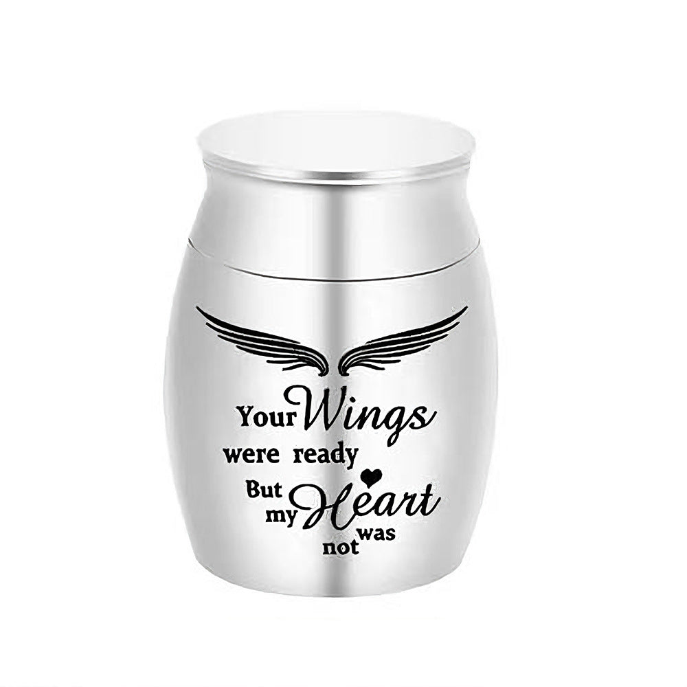 Silver pet memorial ashes urn