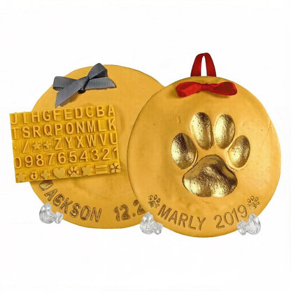 Yellow pet paw print clay keepsake kit